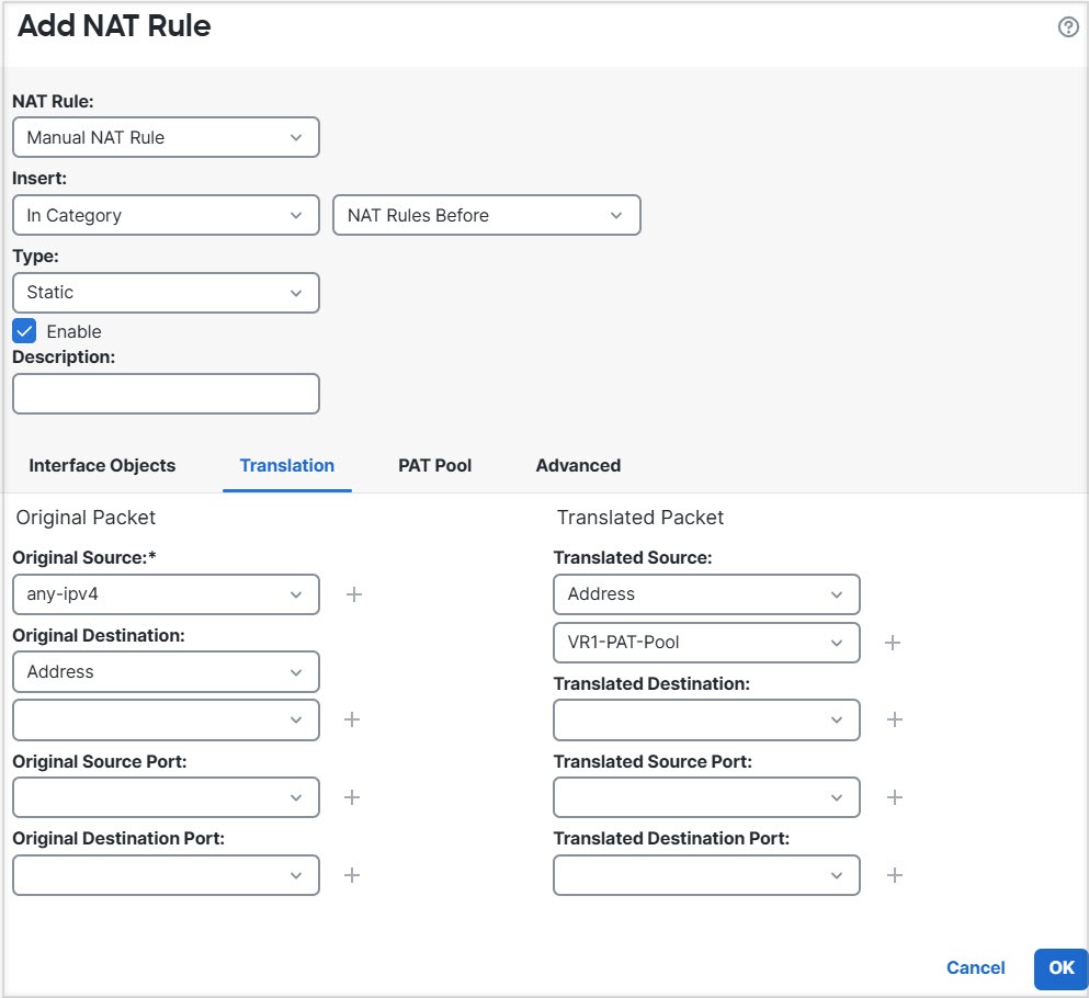 NAT rule