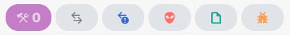 screen capture of the event type filter buttons