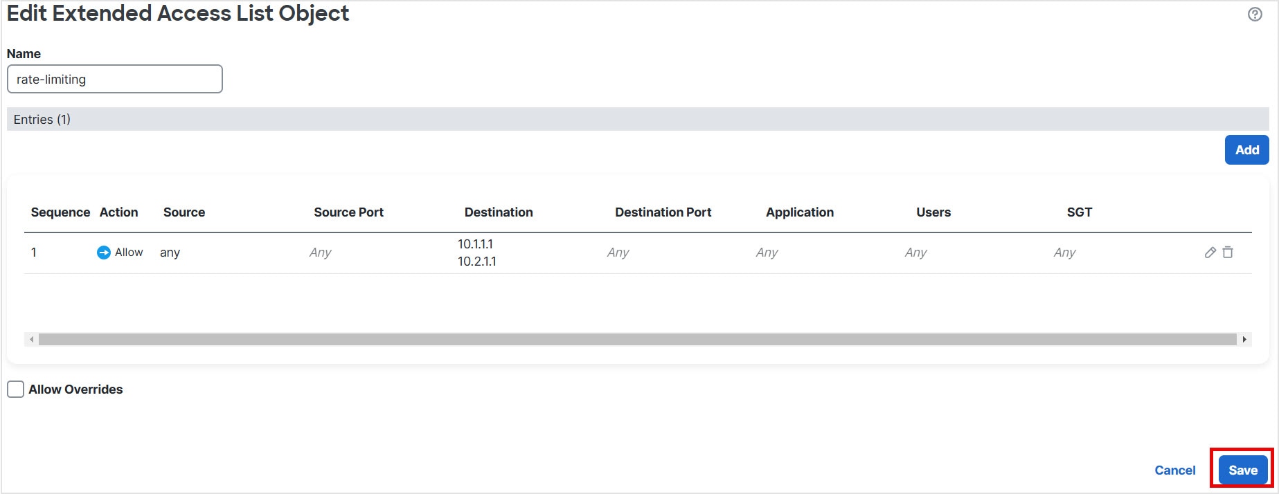 Add ACL Object
