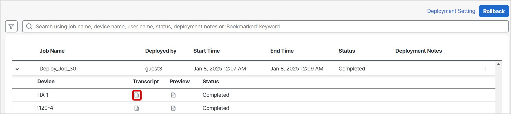 Transcript Details Icon