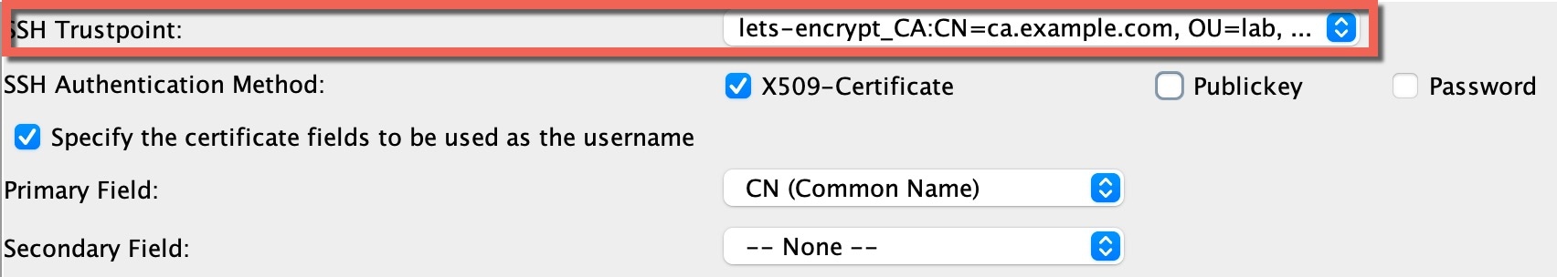 SSH Trustpoint