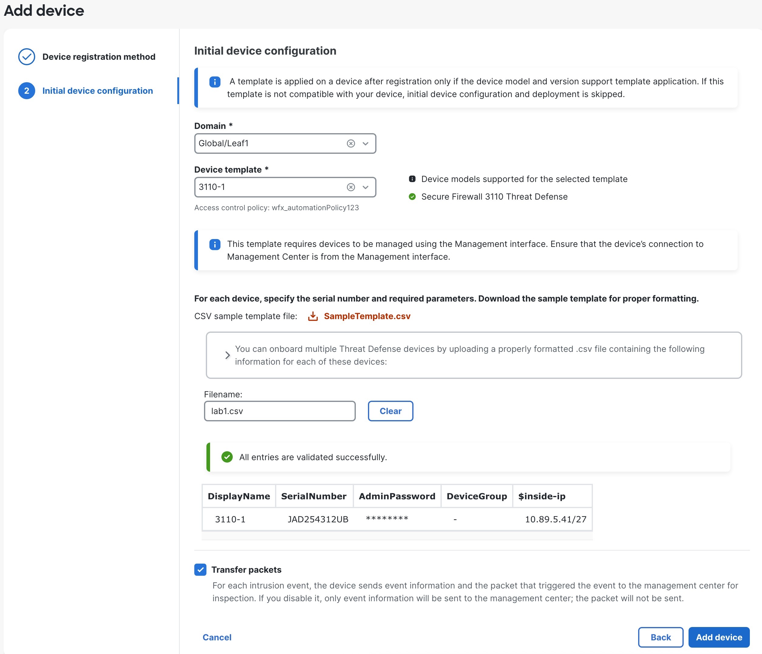 Initial device configuration