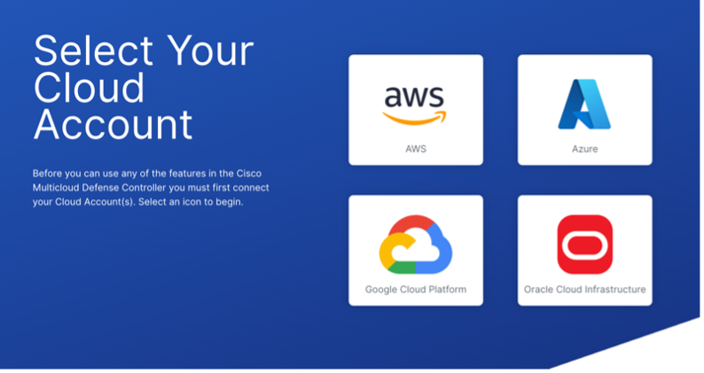 Select Your Cloud Account from the available options on the guided wizard