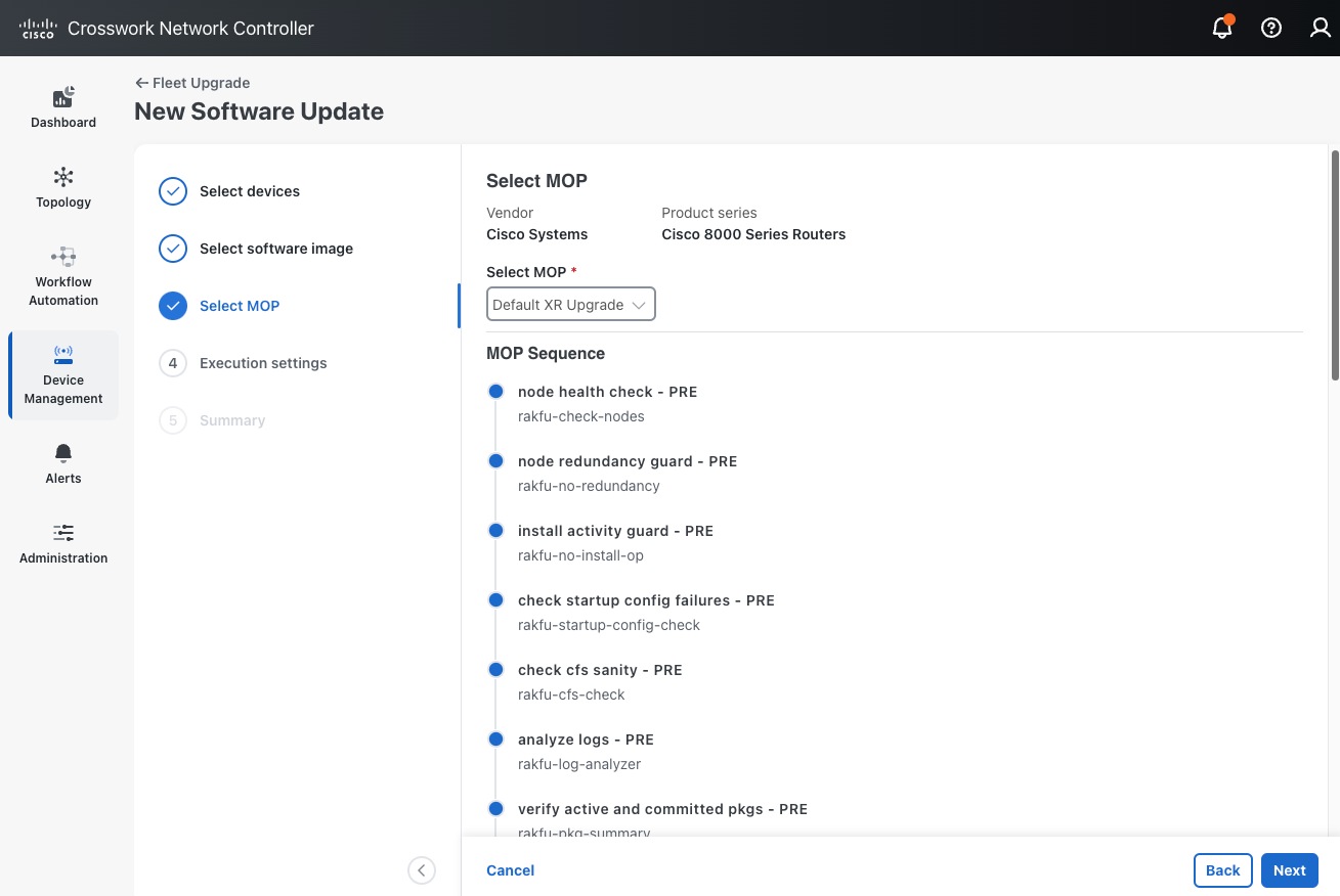 Default XR Upgrade MOP