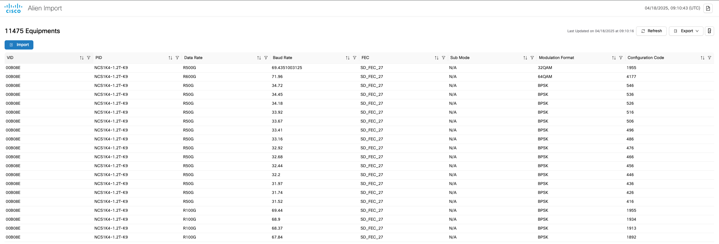 Screenshot of Alien Import