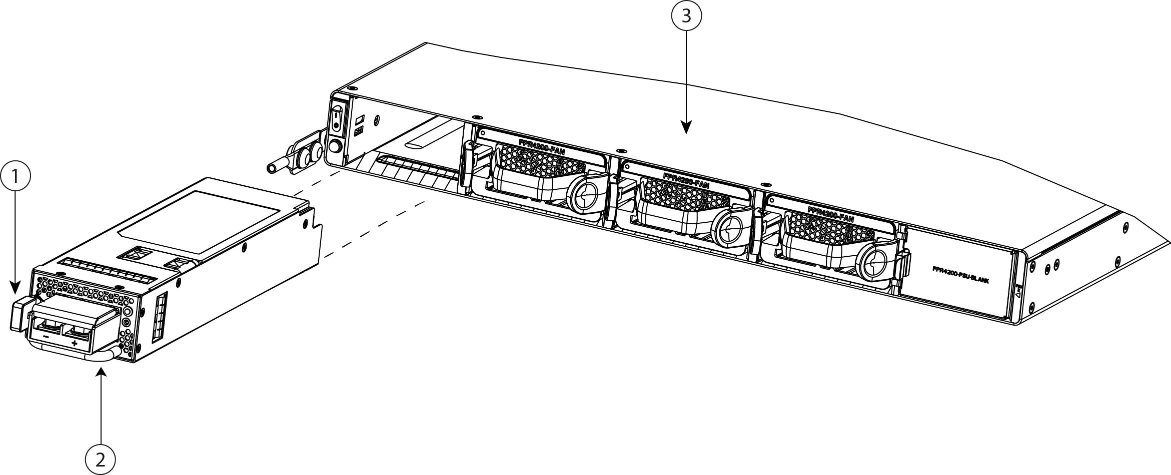 Install the DC power supply module in the chassis