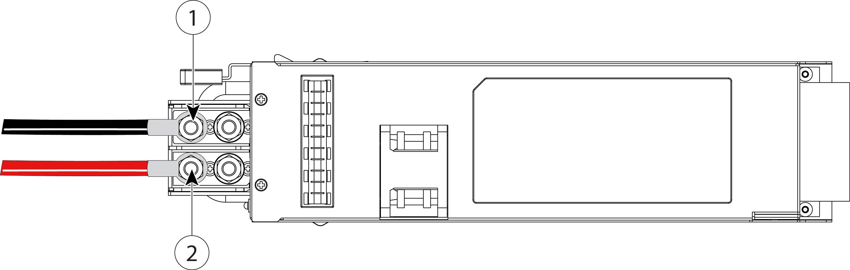 Connect the cables to the terminal lugs