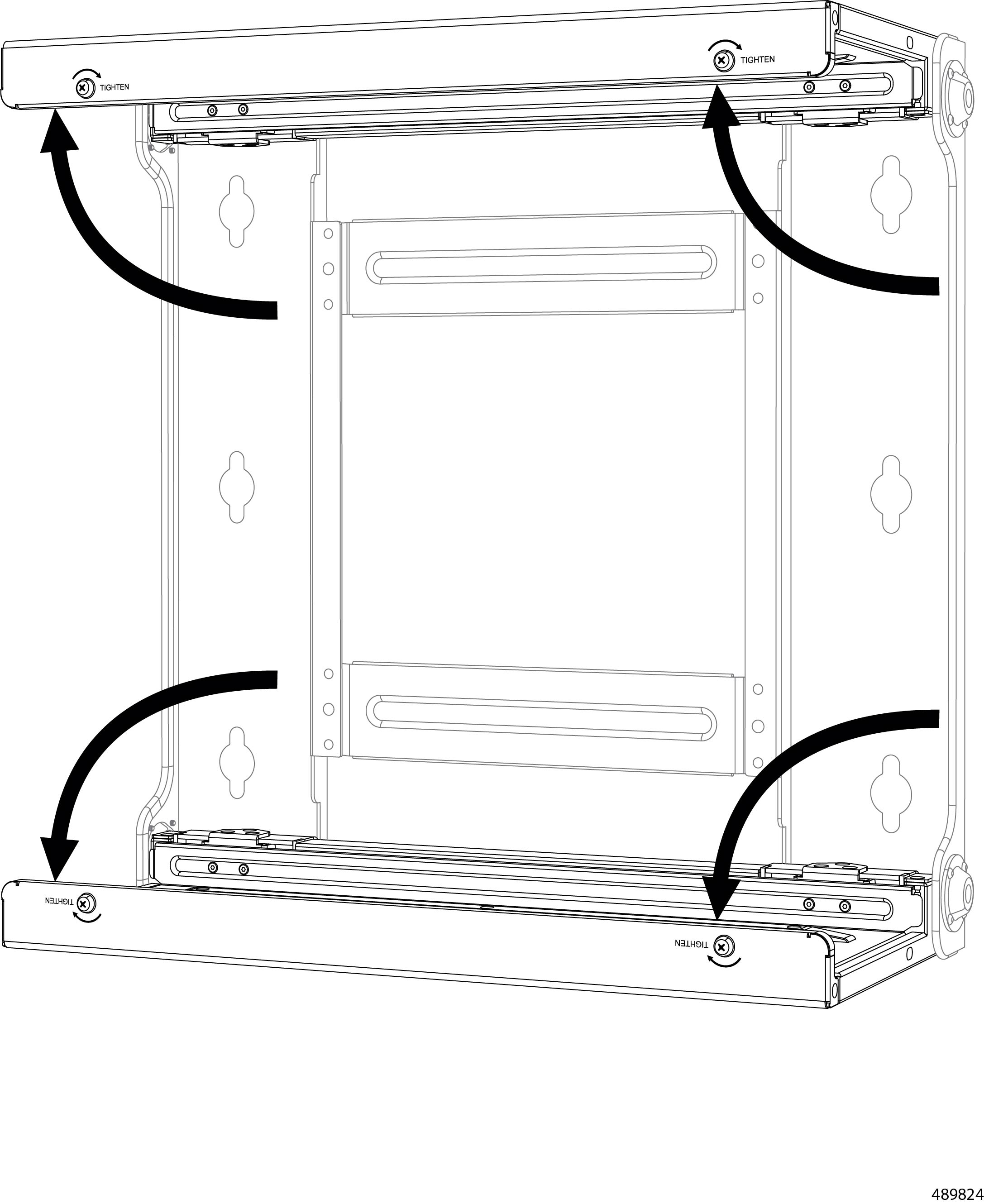 Foldable wall-mount bracket in the open position, ready for installation on the wall.