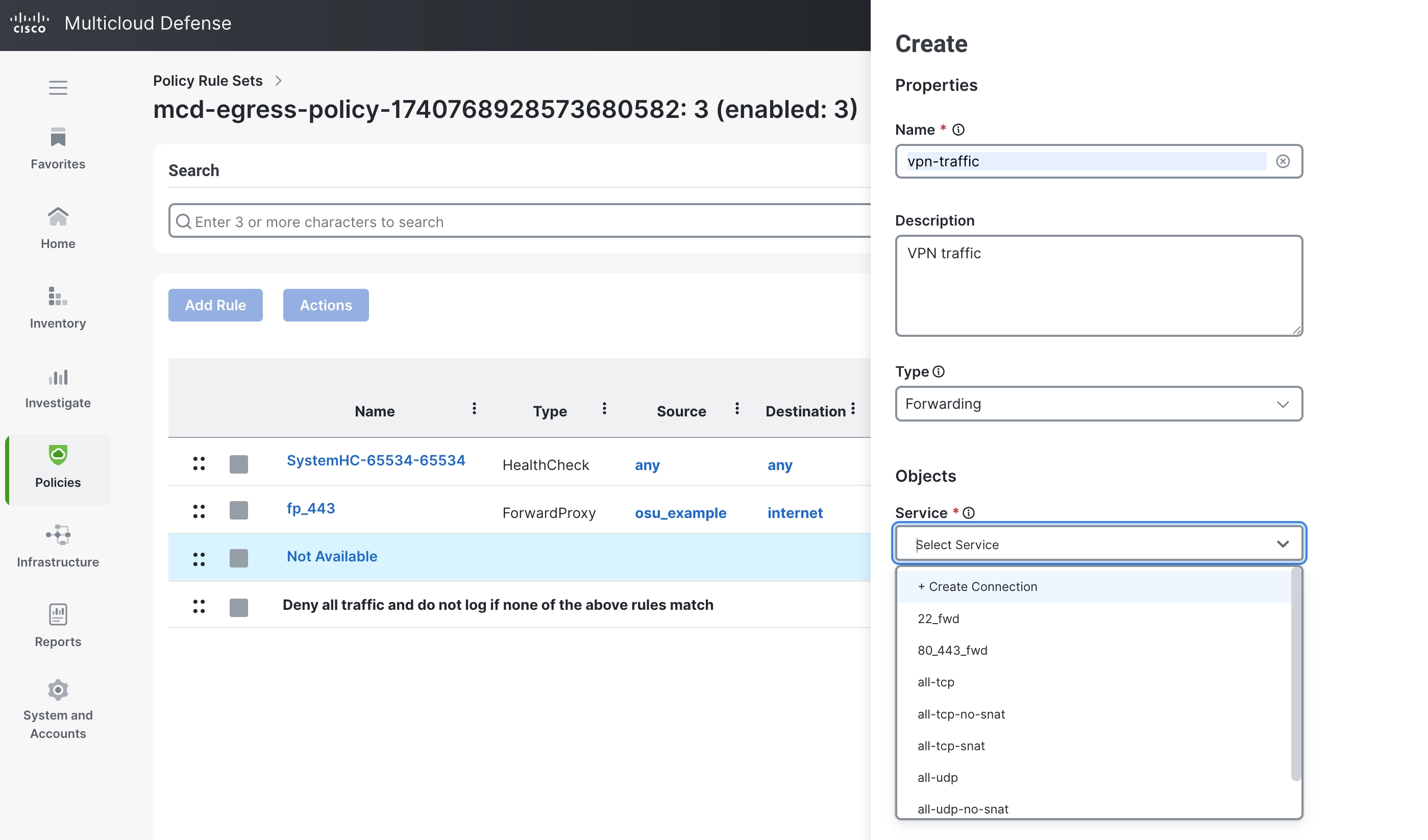 Create Rule to Allow VPN Traffic