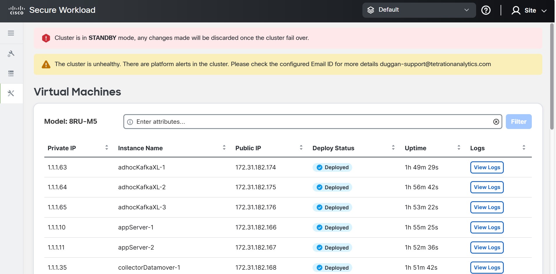 Virtual machine information