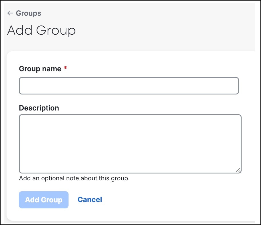 Add a group in Duo Admin Panel