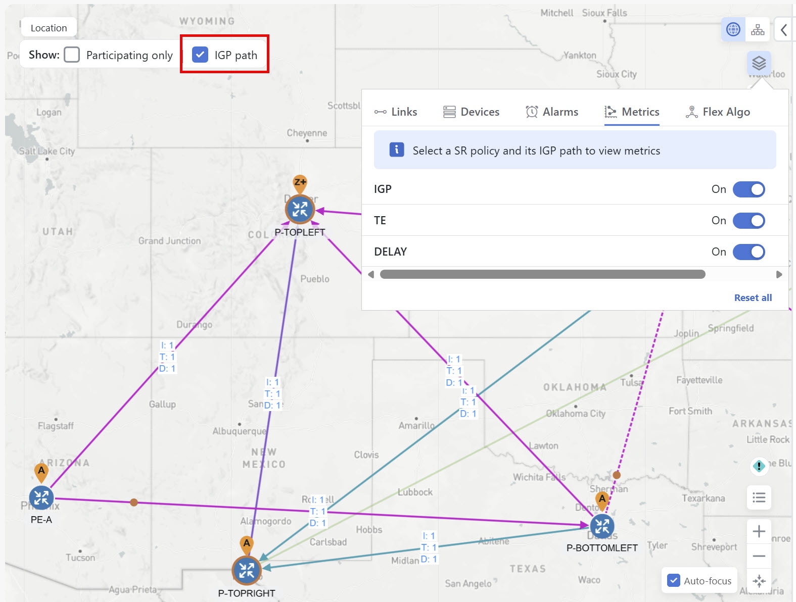 View physical path and metrics
