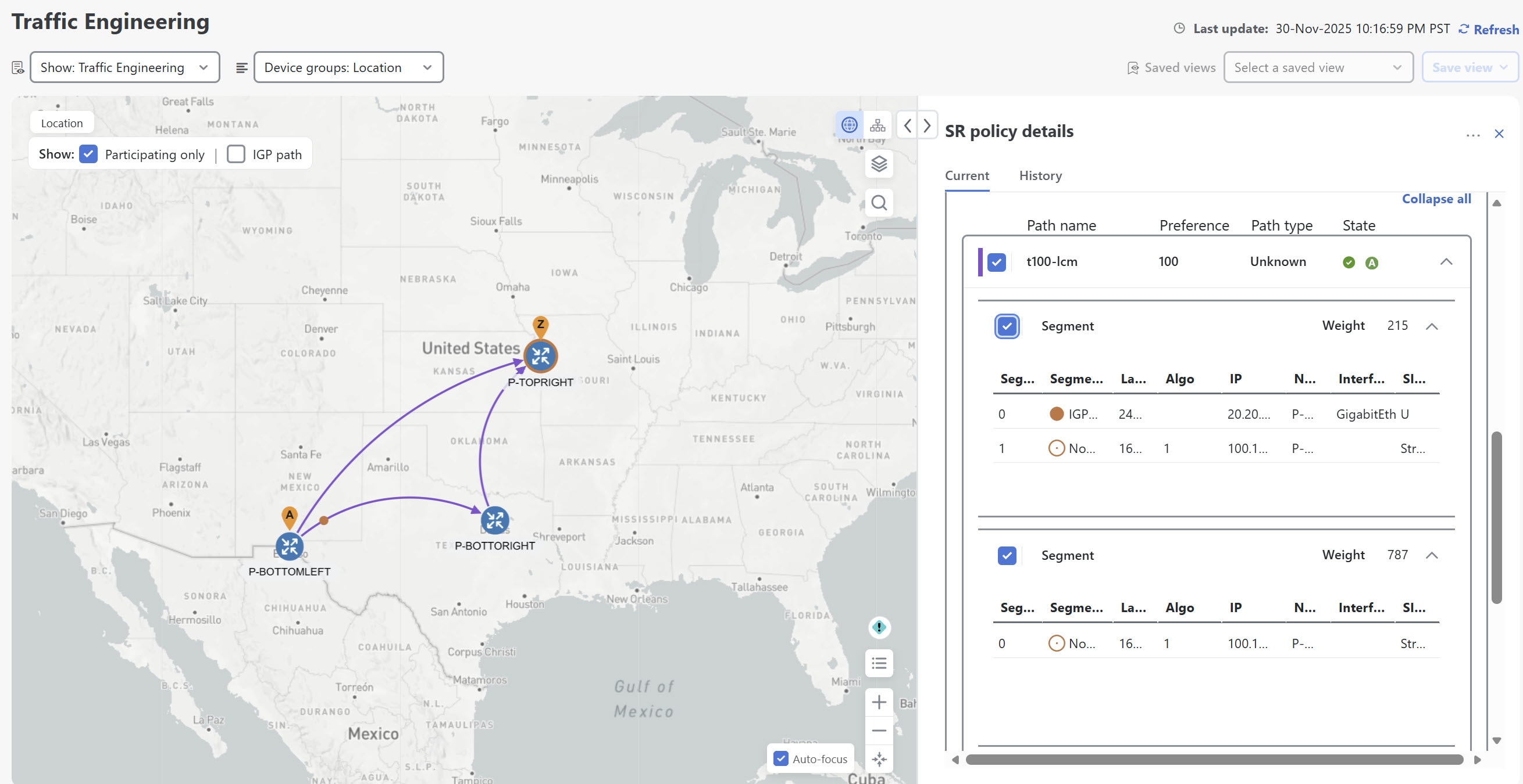 Single SR policy with multiple segment lists