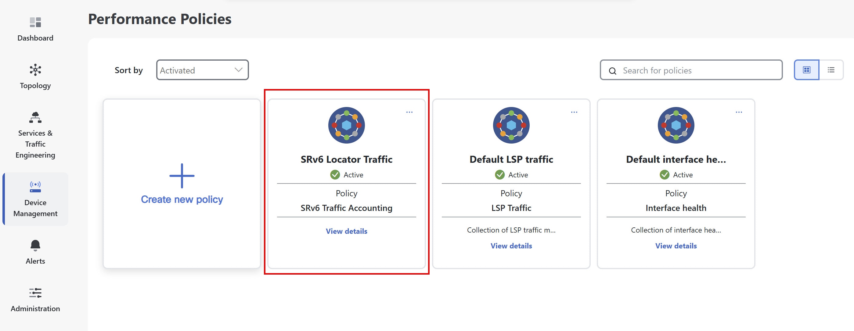 SRv6 traffic accounting performance policy