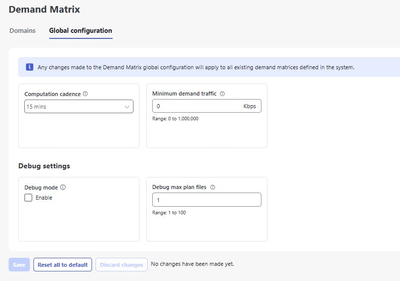 Demand Matrix global configuration