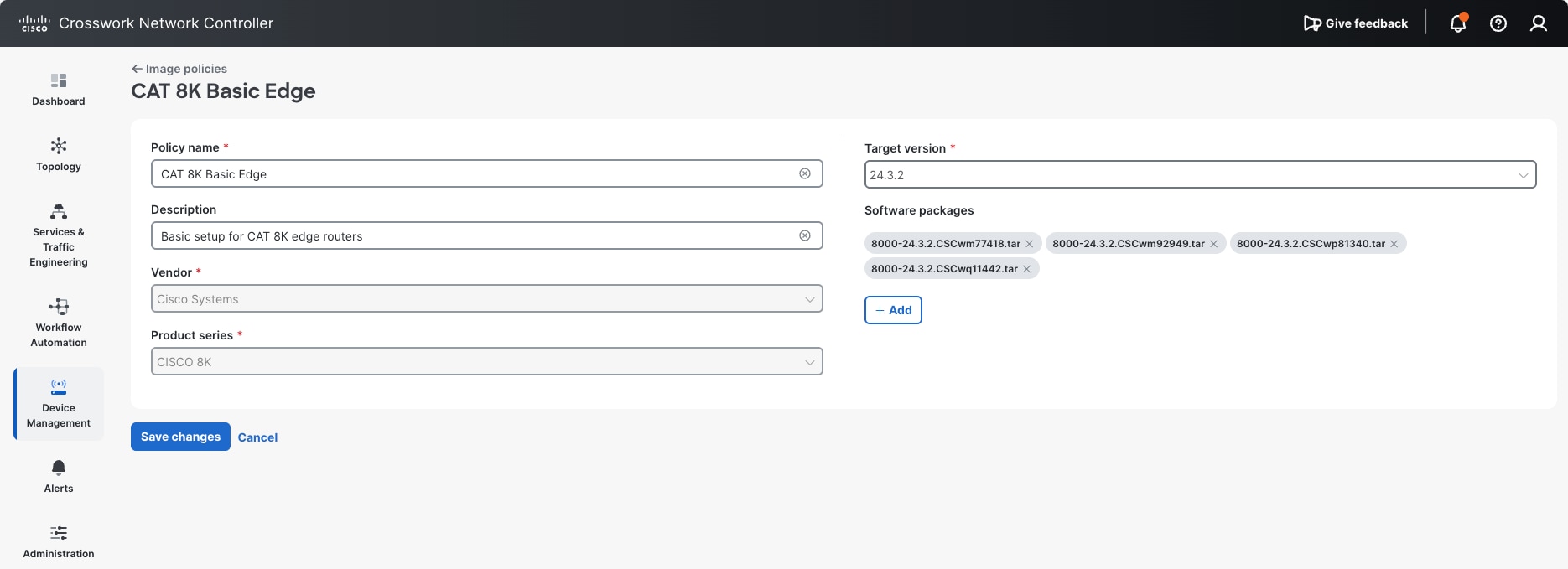 Image policy created