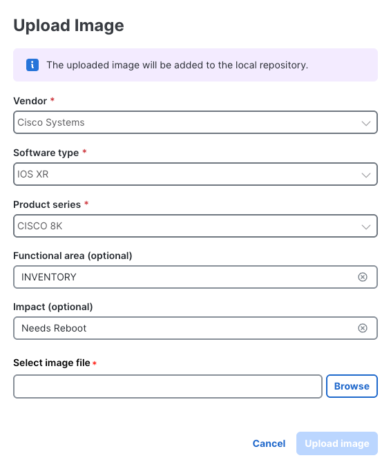 Upload image to local repository