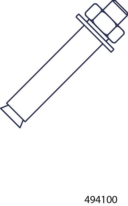 Expansion bolt fastener for concrete wall installation.