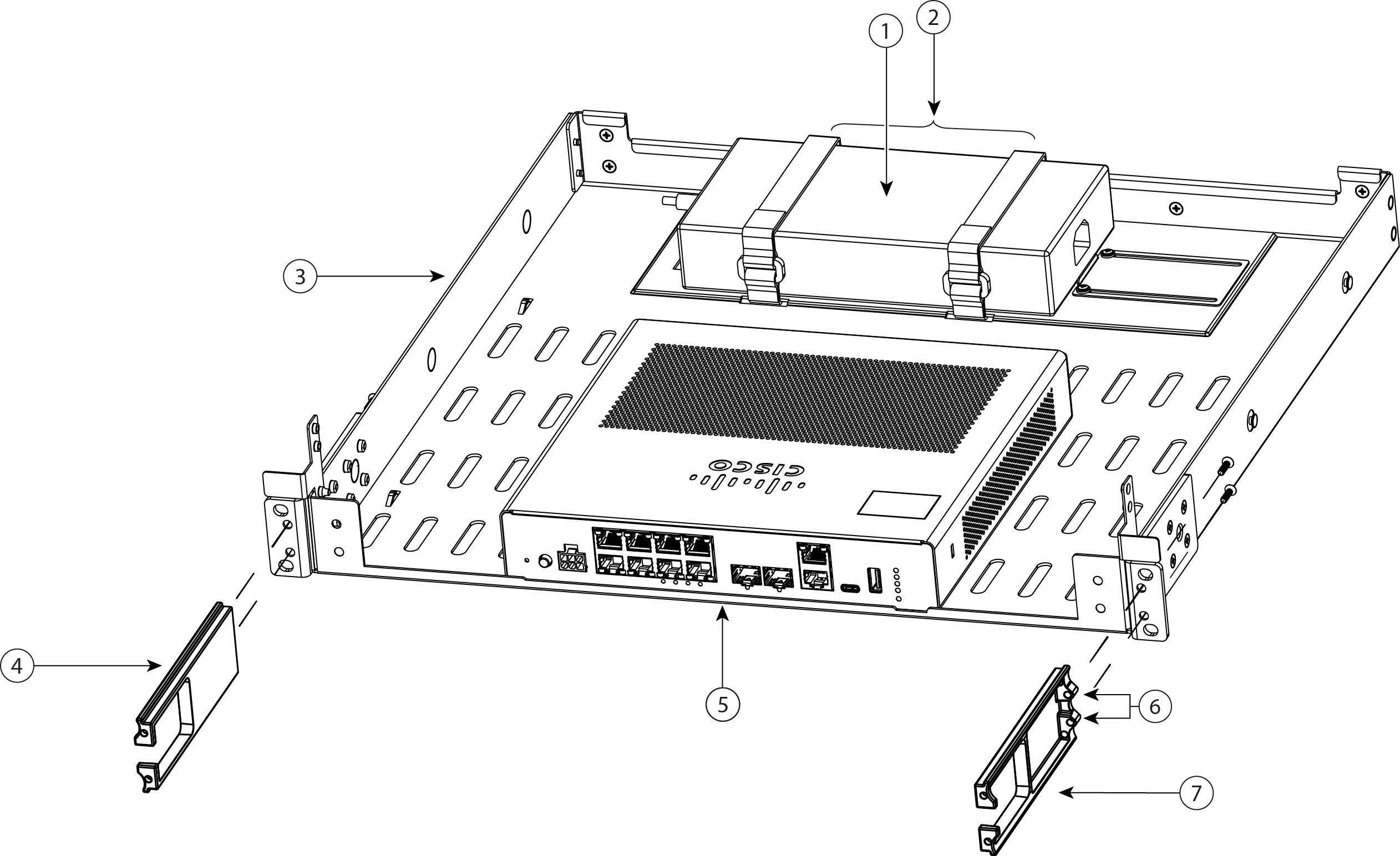 Install the cable management brackets on the rack-mount shelf