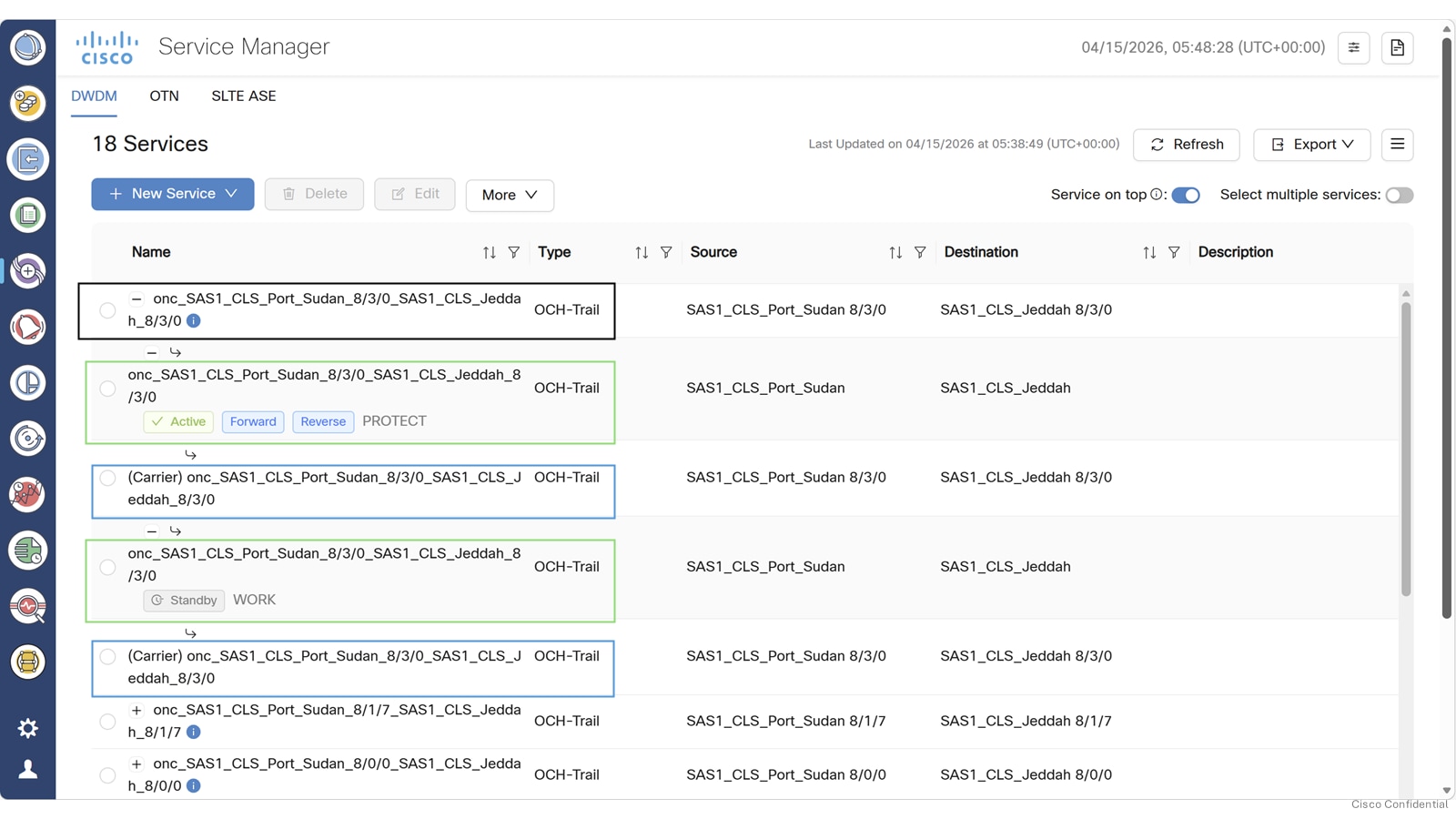 Screenshot of the PSM circuit in the Service Manager screen.