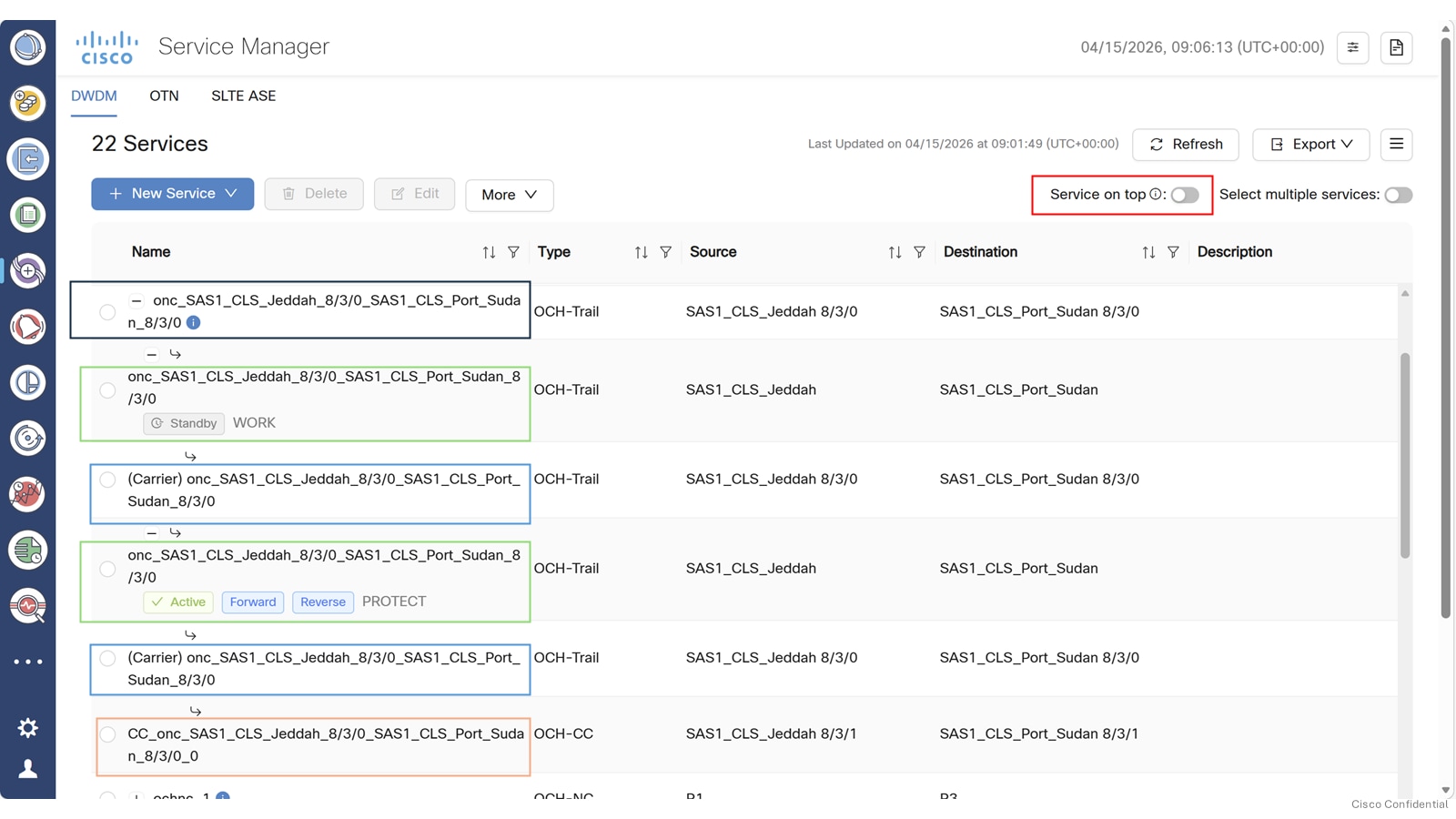 Screenshot of the PSM circuit in the Service Manager screen.