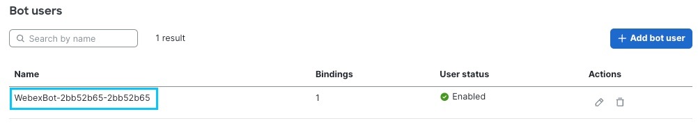 Shows the bot user name.