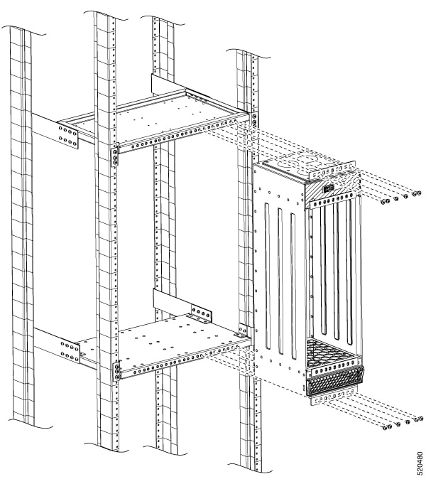 この図は、上下のトレイ間に垂直プレナムを組み立てる方法を示しています。