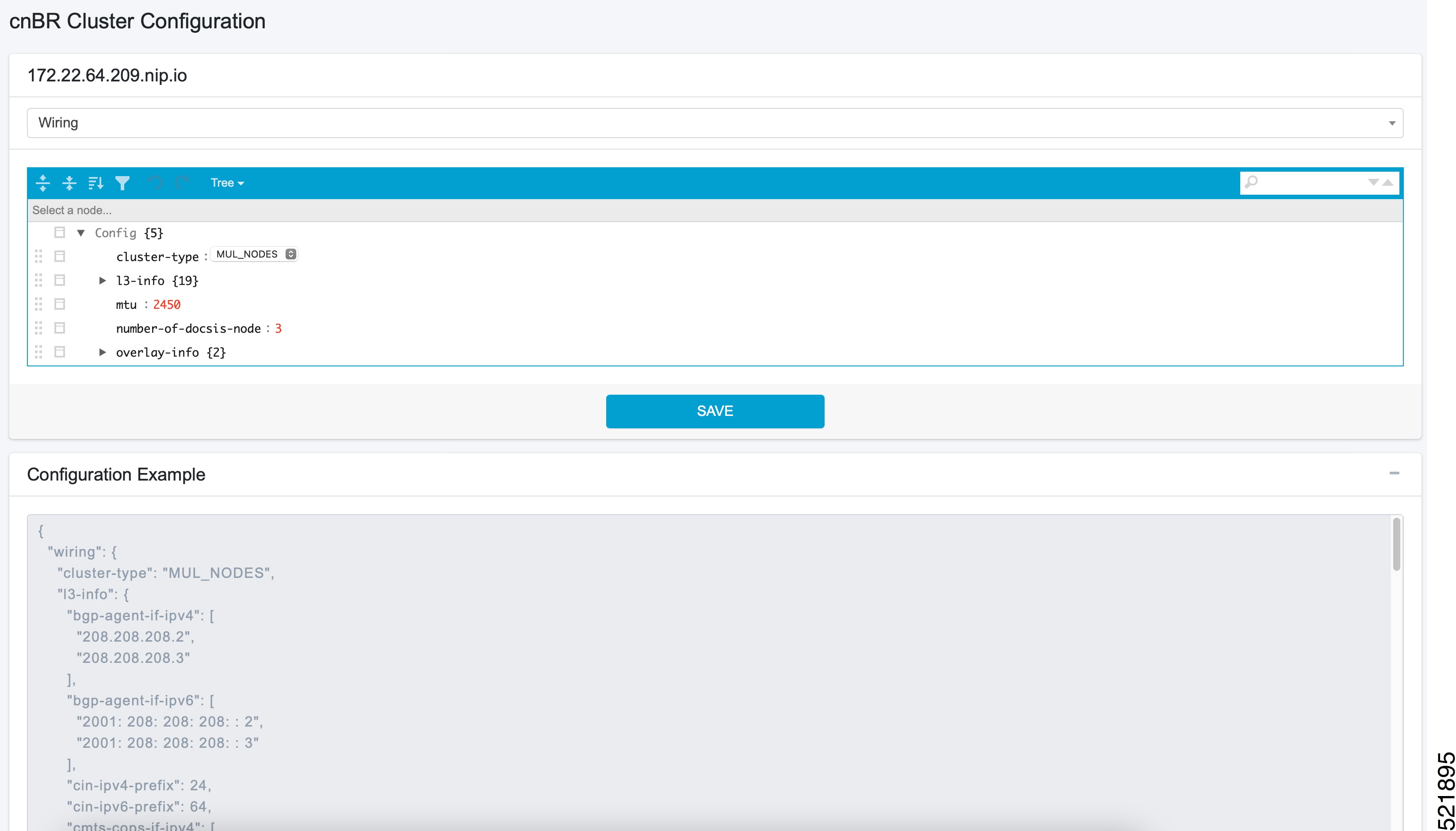 cnBR Cluster Configuration Page