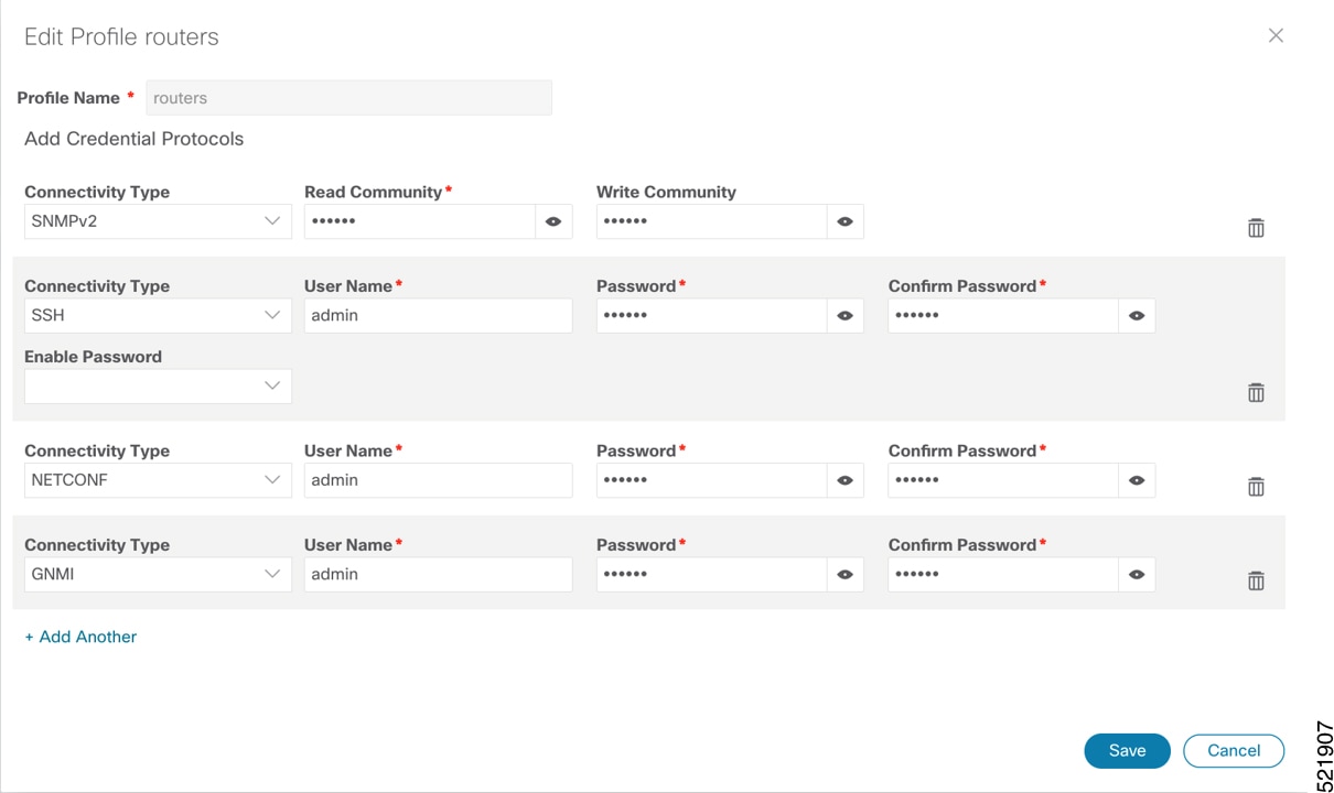 Router credential profile