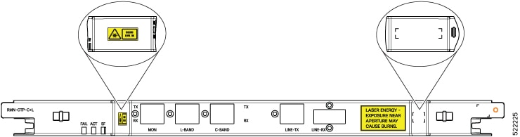 Faceplate Diagram of RMN-CTP-CL Card