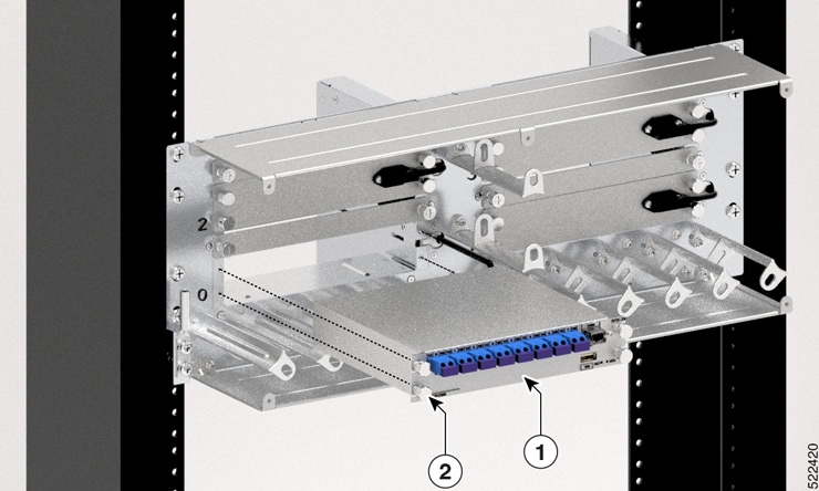 Inserting 8-Port Breakout Module into the Breakout Panel