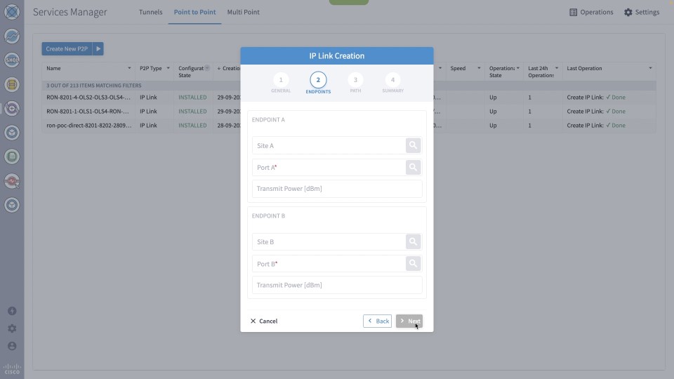 IP Link Creation - Router Endpoints