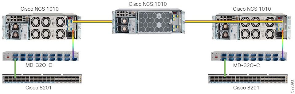 Point-to-point topology with NCS 1010 nodes