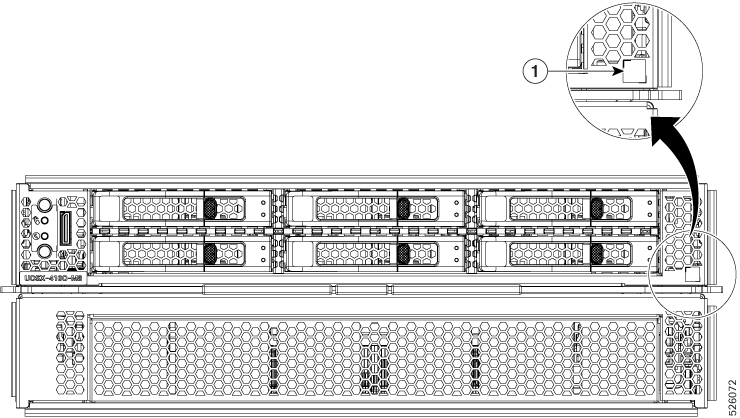Illustration showing Compute Node Front Panel in the background with a close up of the node's QR code identifier in the foreground.