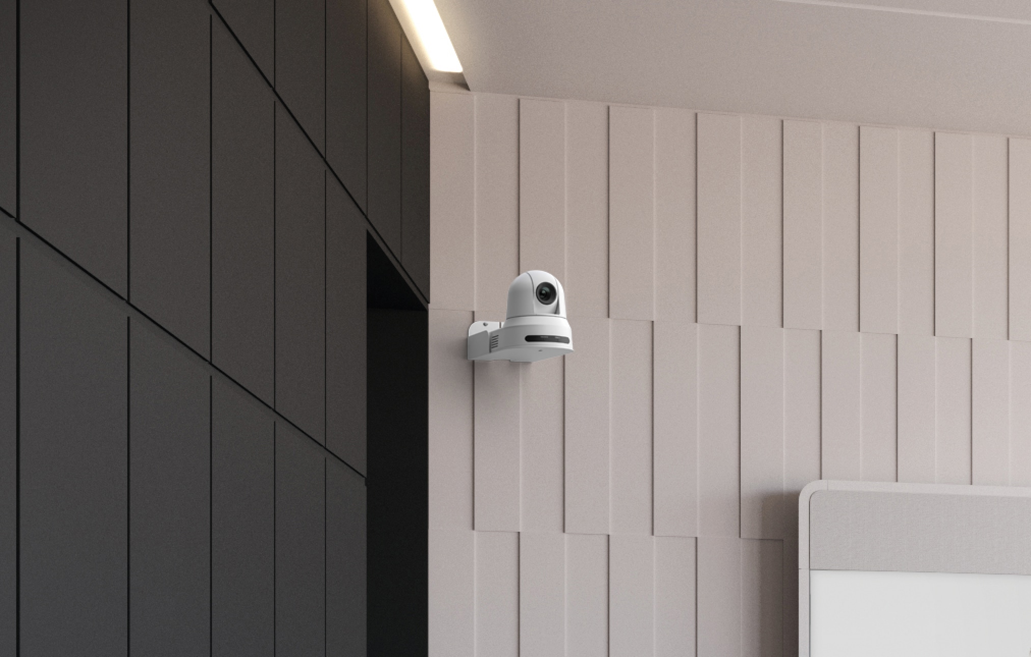 Webex Room Kit Plus PTZ 4K bundle with an additional Webex Quad Camera unit in a large conference room