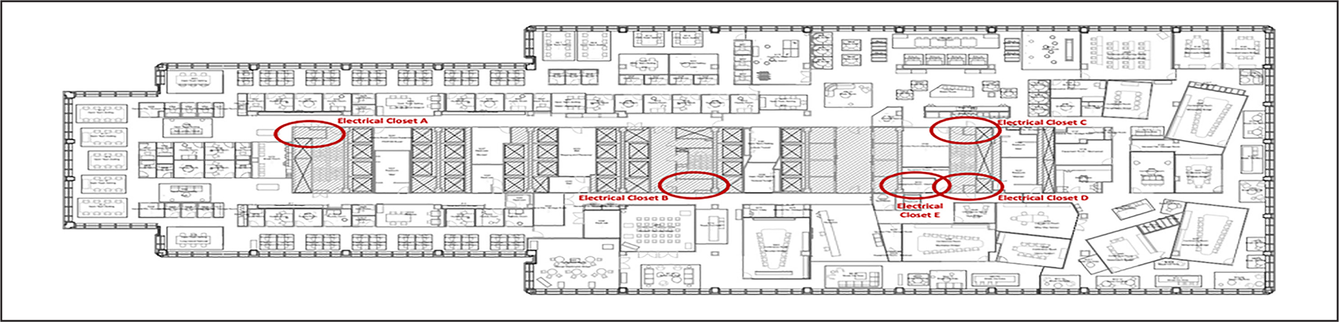 Layout of the 9th floor post-retrofit