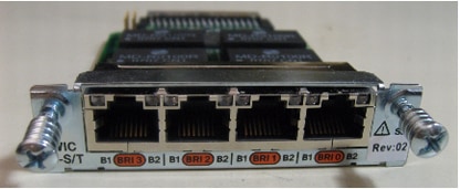 図 1 Cisco 4 ポート ISDN BRI S/T 高速 WAN インターフェイス カード
