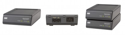 図 1 Cisco Unified IP Phone パワー インジェクタ（前面、背面、およびスタック状態）
