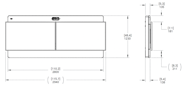 A drawing of a rectangular objectDescription automatically generated