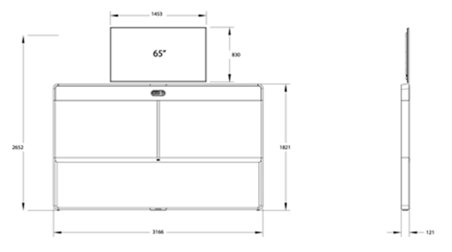 Webex Room 70 Panorama with 65-inch presentation display and floor standing