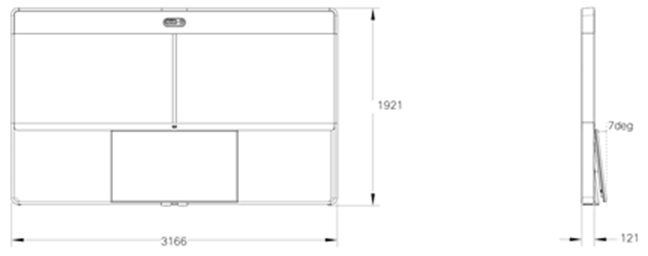 Webex Room 70 Panorama with 55-inch presentation display below and floor standing