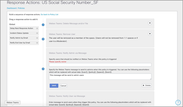 Cisco Cloudlock for Webex - Automated Response