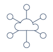 A blue line drawing of a cloud network  AI-generated content may be incorrect.