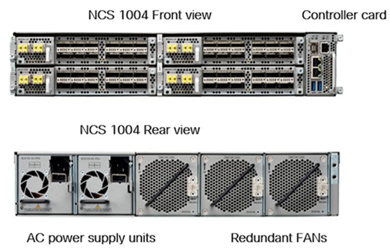 Cisco NCS 1004 Front and Rear Views