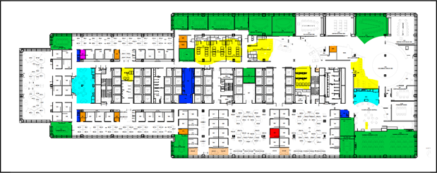 Layout of the 9th floor pre-retrofit