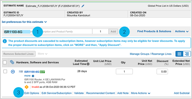 CCW SKU search and add Screenshot