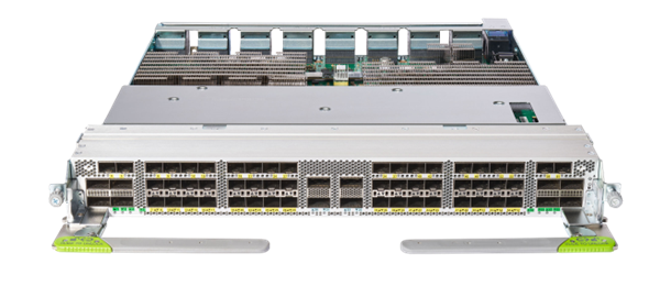 The 88-LC1-52Y8H-EM, 52x SFP28, 8x QSFP28, 4x QSFP56-DD MACsec line card