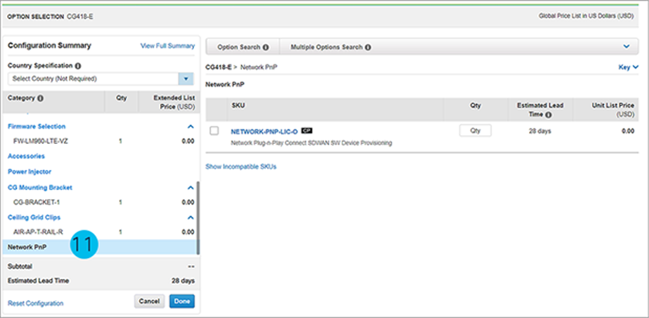 Cisco PnP license option