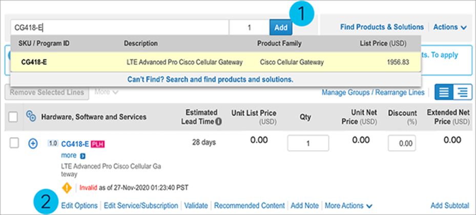 Searching SKU and adding to estimate