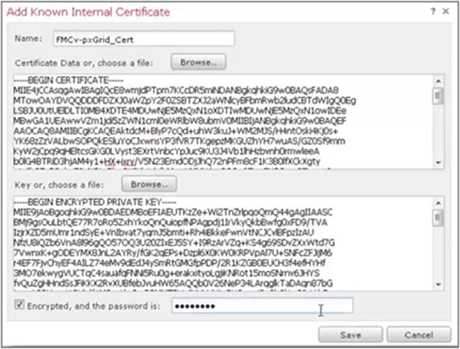 Import FMC certificate and key generated by pxGrid